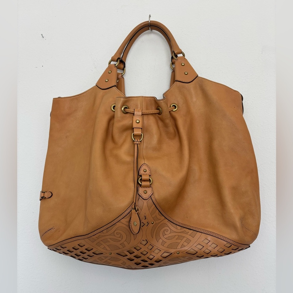 COLE HAAN CAMEL LEATHER TOTE SHOULDER BAG PURSE